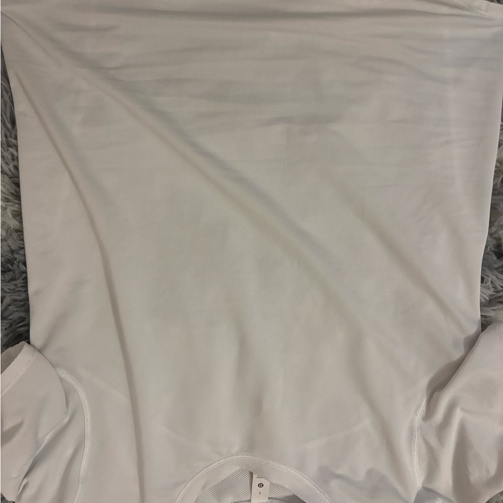 Lululemon White Mesh Short Sleeve Athletic Top